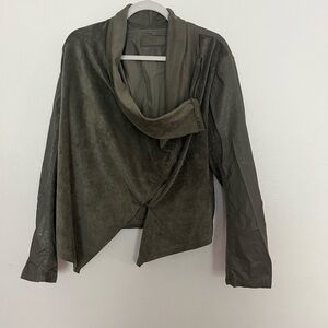 Blank NYC Olive Suede Drape Jacket